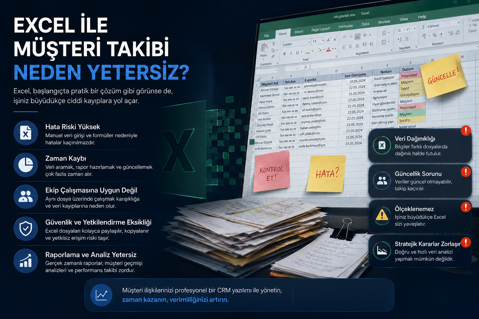 Excel ile Müşteri Takibi Neden Yetersiz Kalır?