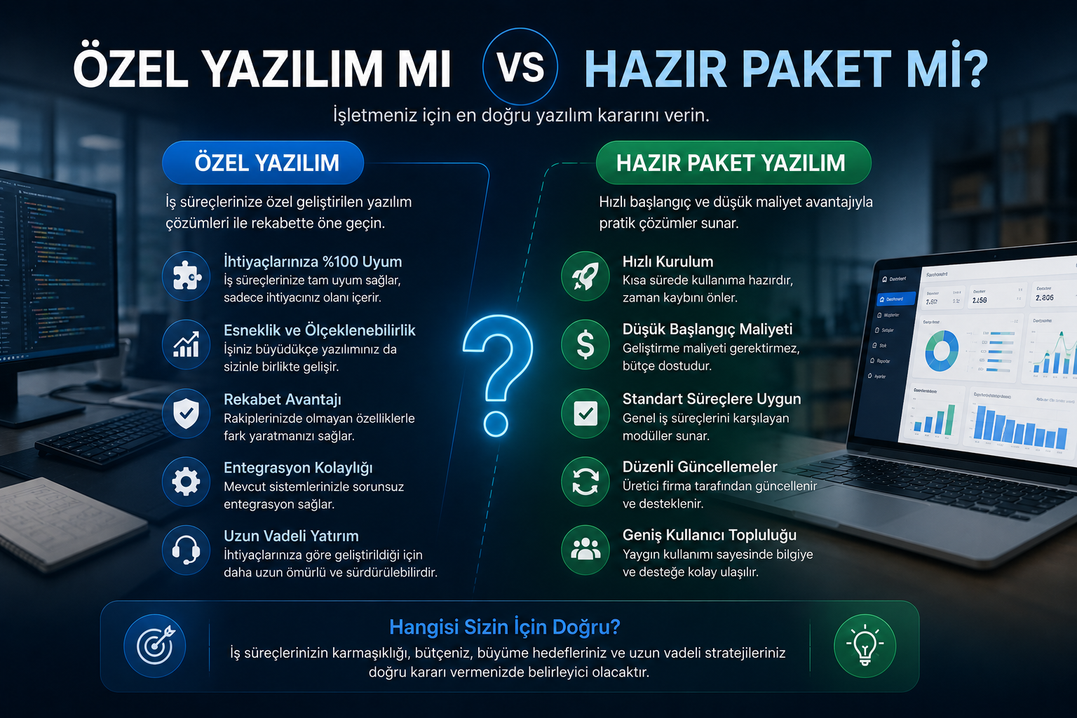 Özel Yazılım mı, Hazır Paket mi? Hangisini Seçmelisiniz?